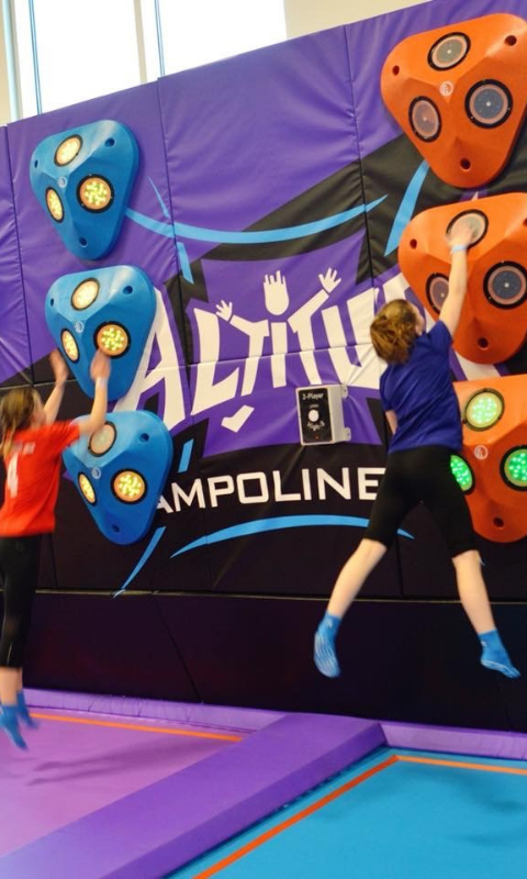 A trampolining height challenge to test bounce control and hand speed